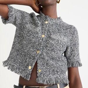 JCrew Tweed Fringe Lady Jacket in Marled Yarn